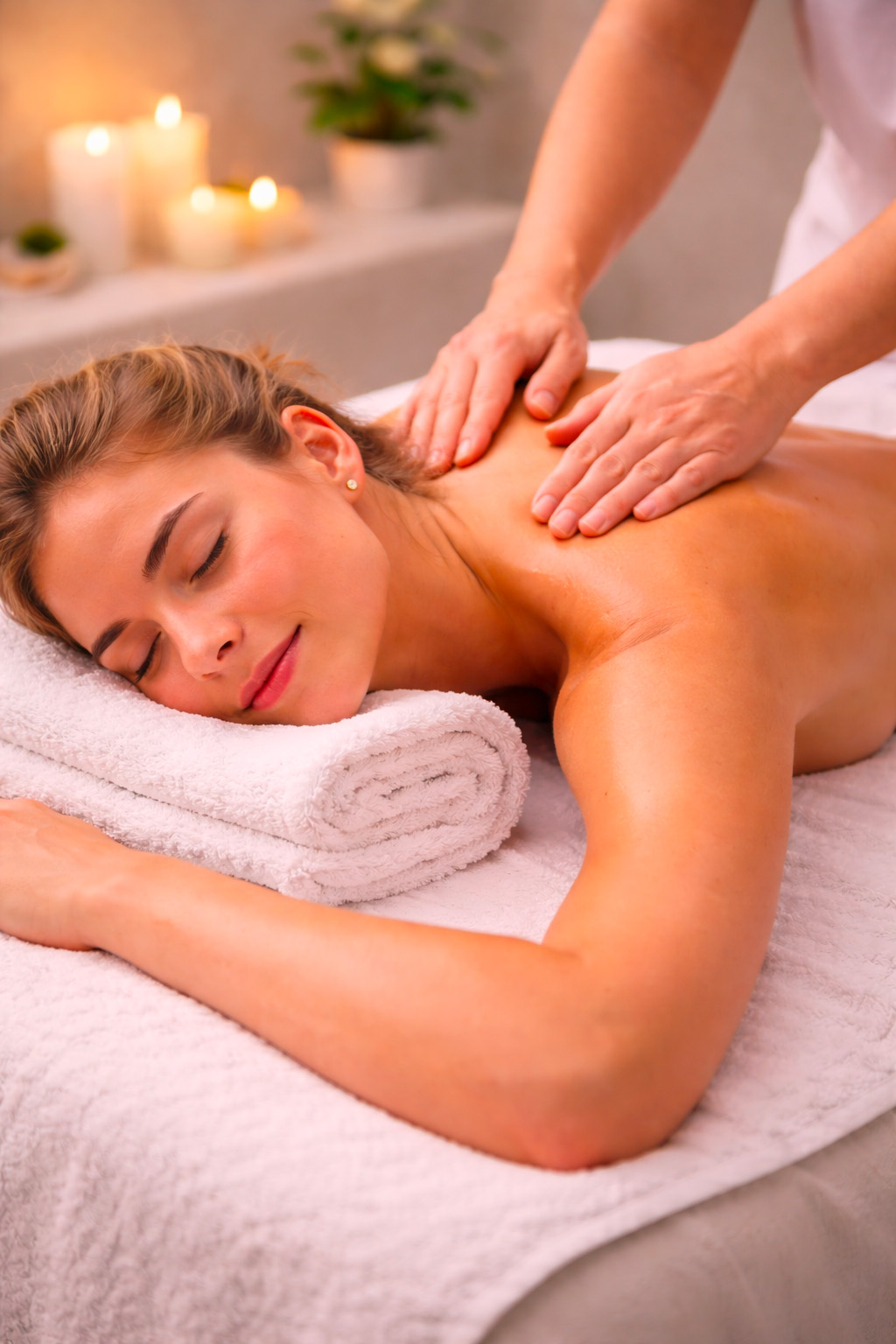 Massaggio antistress rilassante in centro estetico Massaggio antistress rilassante a spalle e schiena eseguito in centro estetico per alleviare tensioni e stress