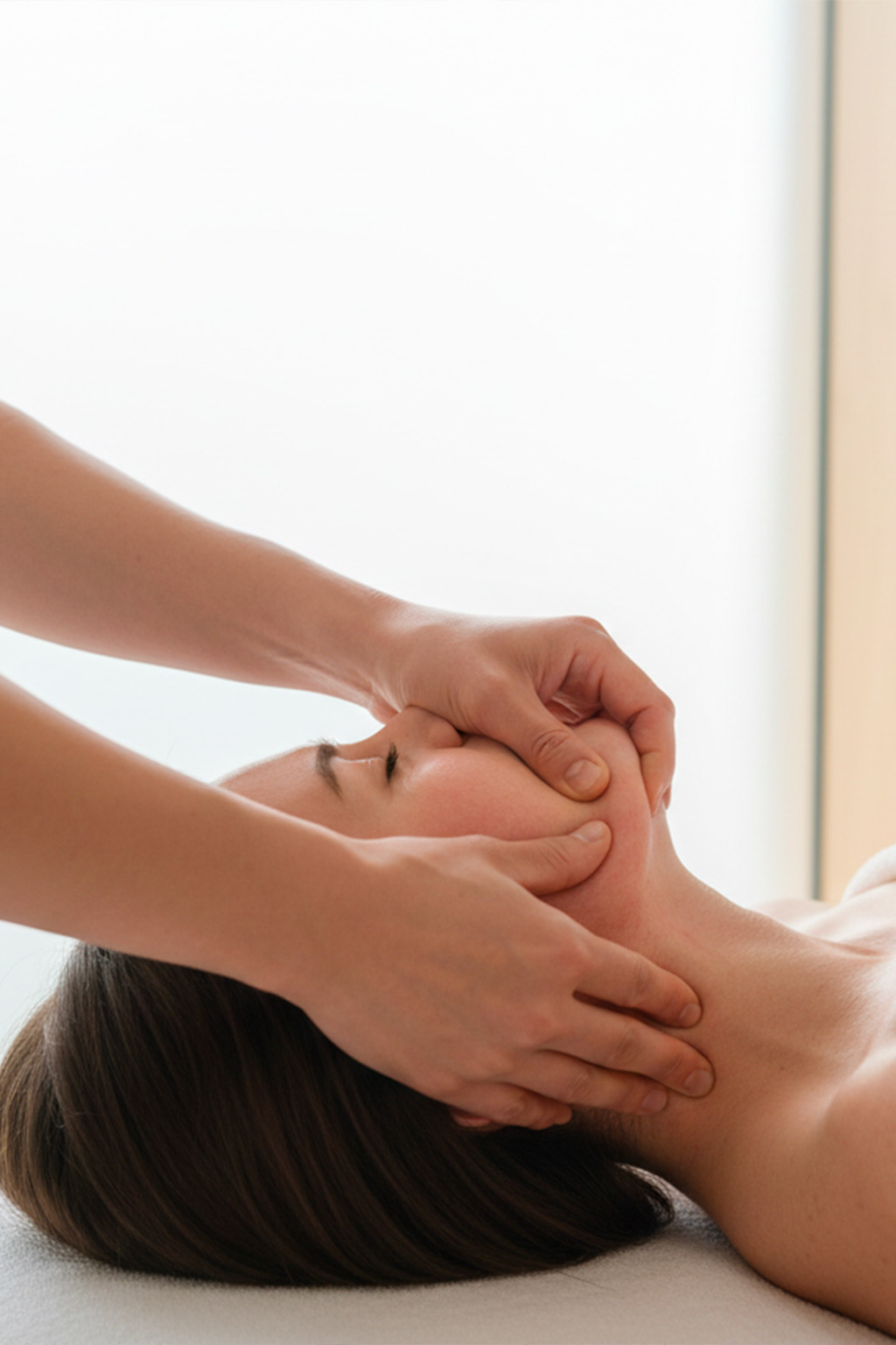 Massaggio connettivale su collo e zona cervicale per alleviare tensioni profonde e favorire il rilassamento